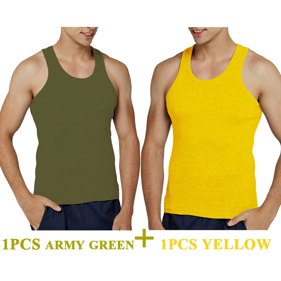 Tank Tops Men 100% Cotton Solid Vest Male Breathable Sleeveless Tops Slim Casual Gym Running Comfortable Undershirt Mens Gift