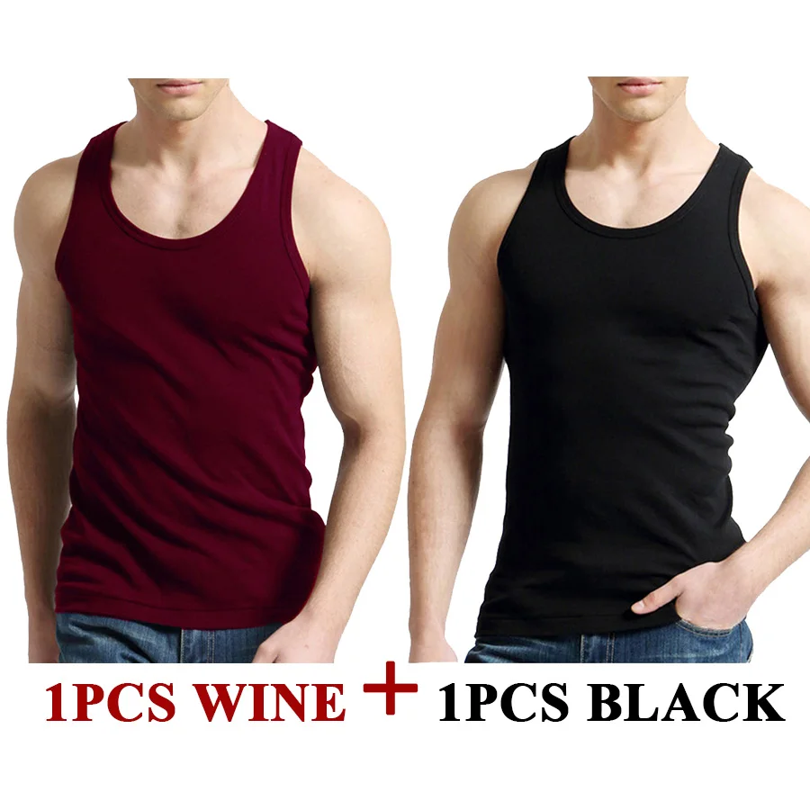 Tank Tops Men 100% Cotton Solid Vest Male Breathable Sleeveless Tops Slim Casual Gym Running Comfortable Undershirt Mens Gift