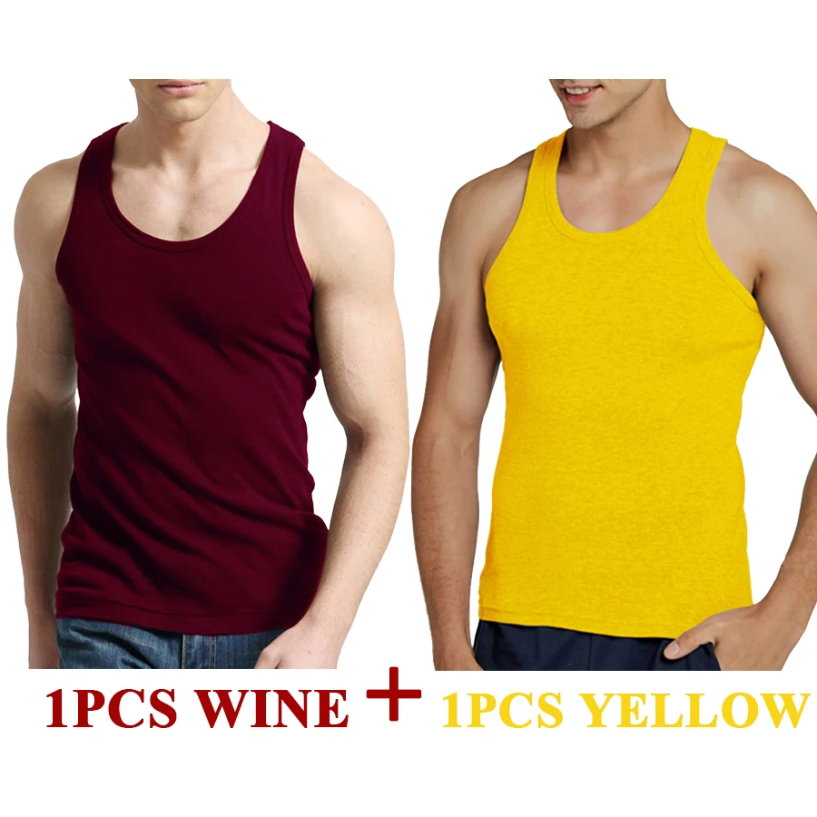 Tank Tops Men 100% Cotton Solid Vest Male Breathable Sleeveless Tops Slim Casual Gym Running Comfortable Undershirt Mens Gift