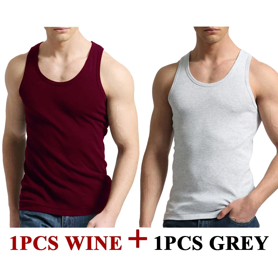 Tank Tops Men 100% Cotton Solid Vest Male Breathable Sleeveless Tops Slim Casual Gym Running Comfortable Undershirt Mens Gift