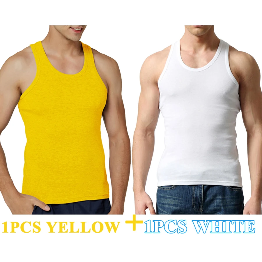 Tank Tops Men 100% Cotton Solid Vest Male Breathable Sleeveless Tops Slim Casual Gym Running Comfortable Undershirt Mens Gift