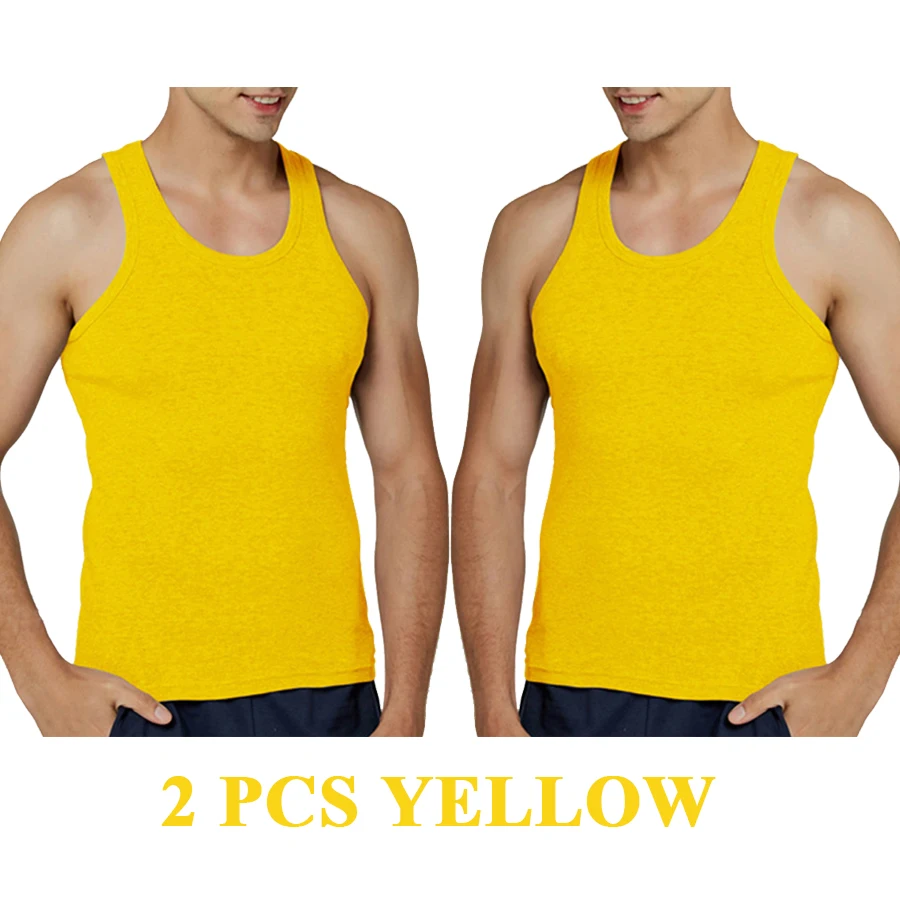 Tank Tops Men 100% Cotton Solid Vest Male Breathable Sleeveless Tops Slim Casual Gym Running Comfortable Undershirt Mens Gift