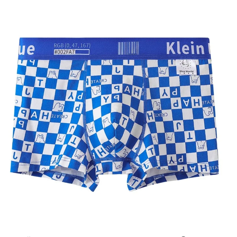 Blue Cotton Underwear Men's U Pouch Boxers Shorts Fashion Swimming Trunks Breathable Swimsuit Teenage Panties Briefs Wholesale