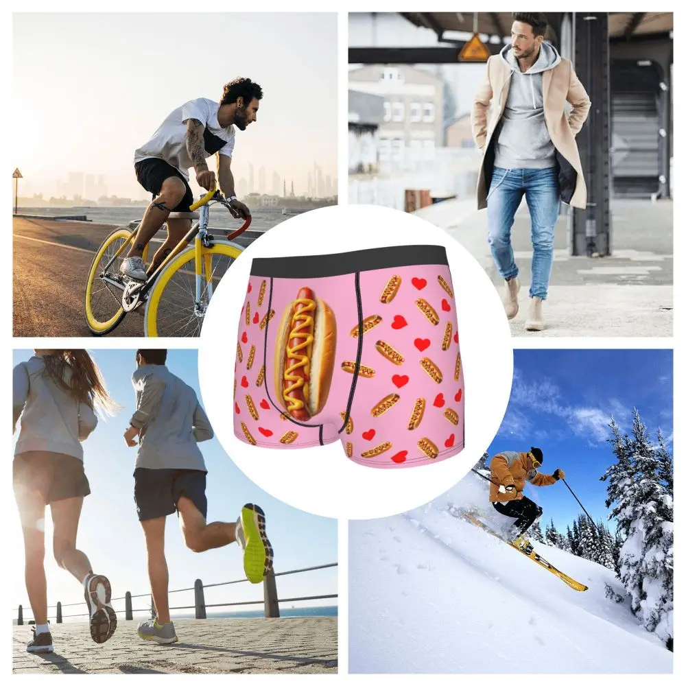 Custom Carrot With Hearts Underwear Men Printed Personalized Custom Boxer Briefs Shorts Panties Breathable Underpants