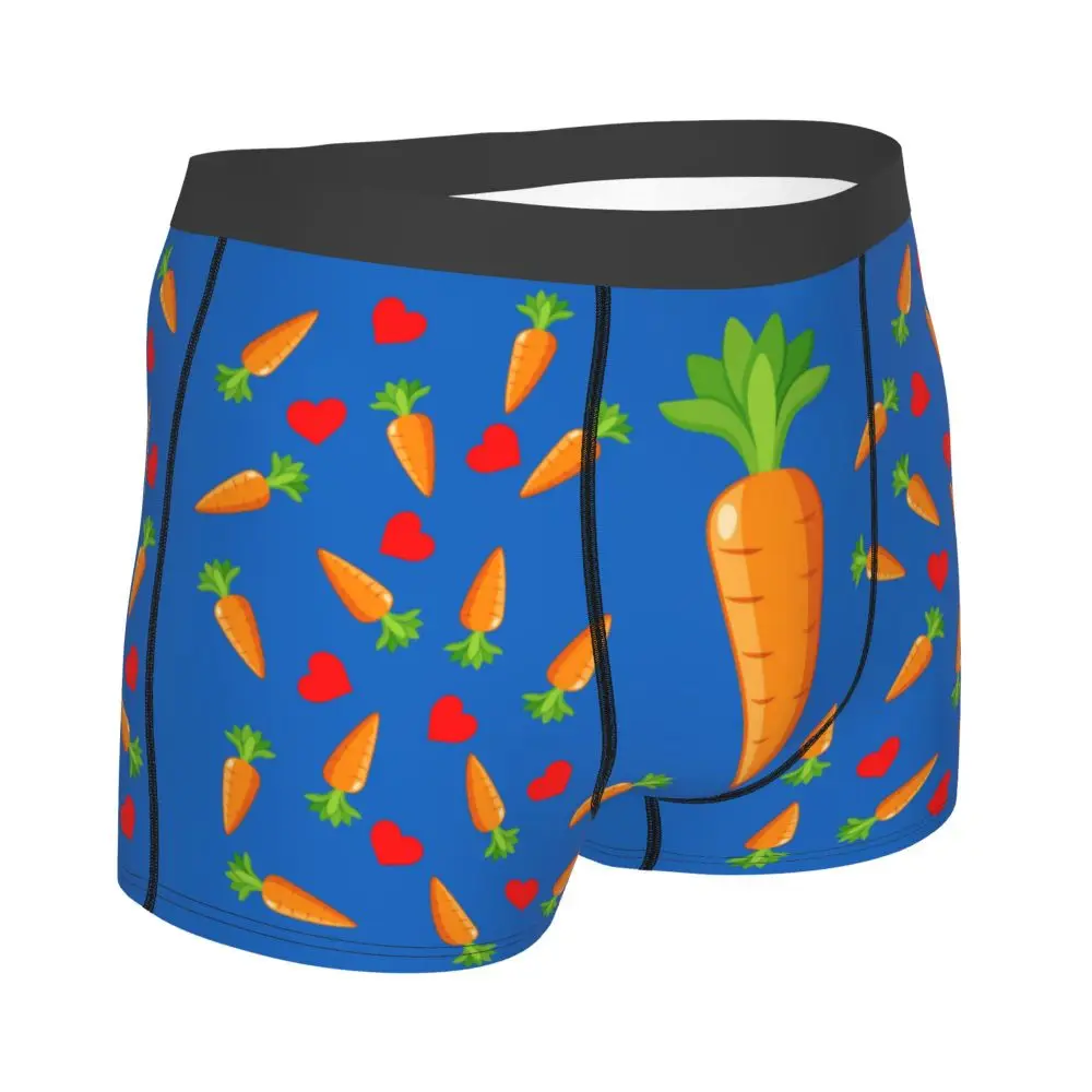 Custom Carrot With Hearts Underwear Men Printed Personalized Custom Boxer Briefs Shorts Panties Breathable Underpants