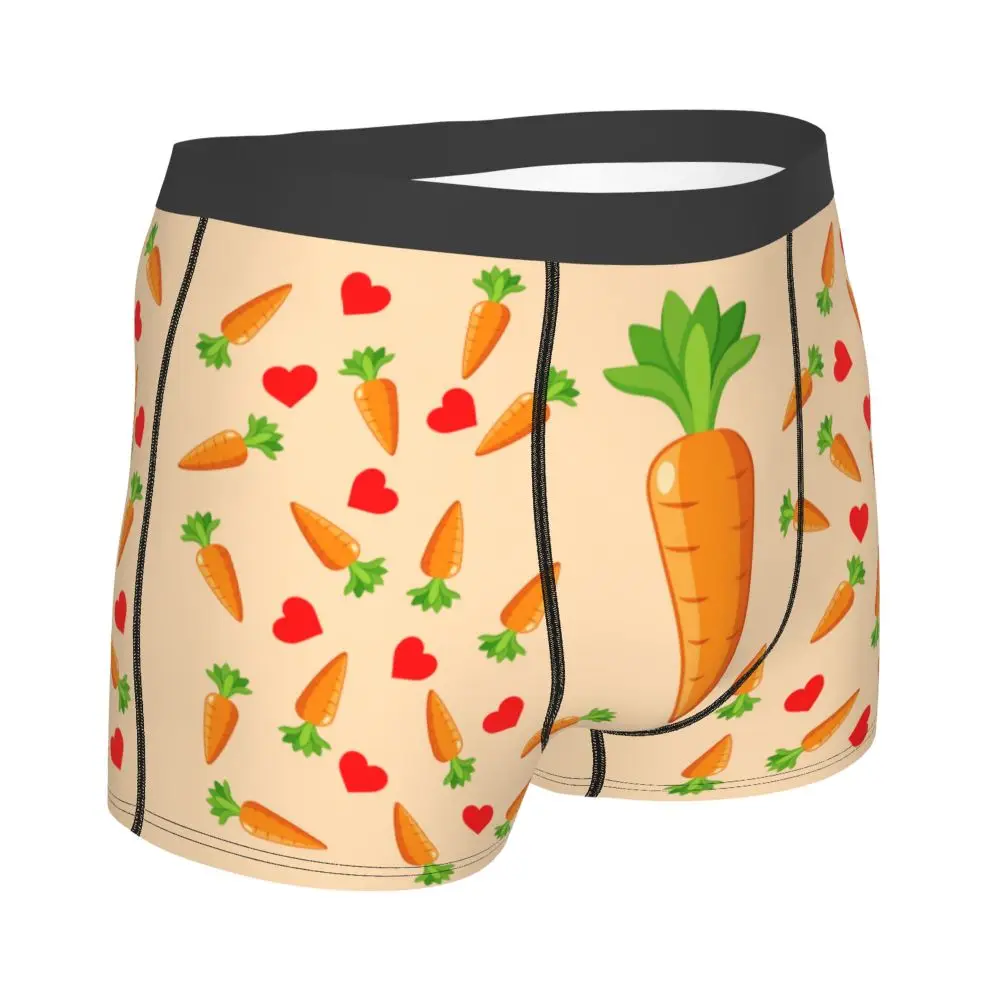 Custom Carrot With Hearts Underwear Men Printed Personalized Custom Boxer Briefs Shorts Panties Breathable Underpants