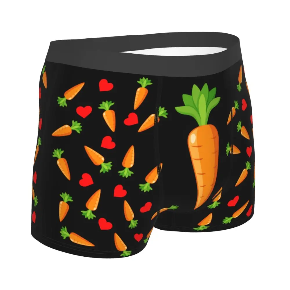 Custom Carrot With Hearts Underwear Men Printed Personalized Custom Boxer Briefs Shorts Panties Breathable Underpants