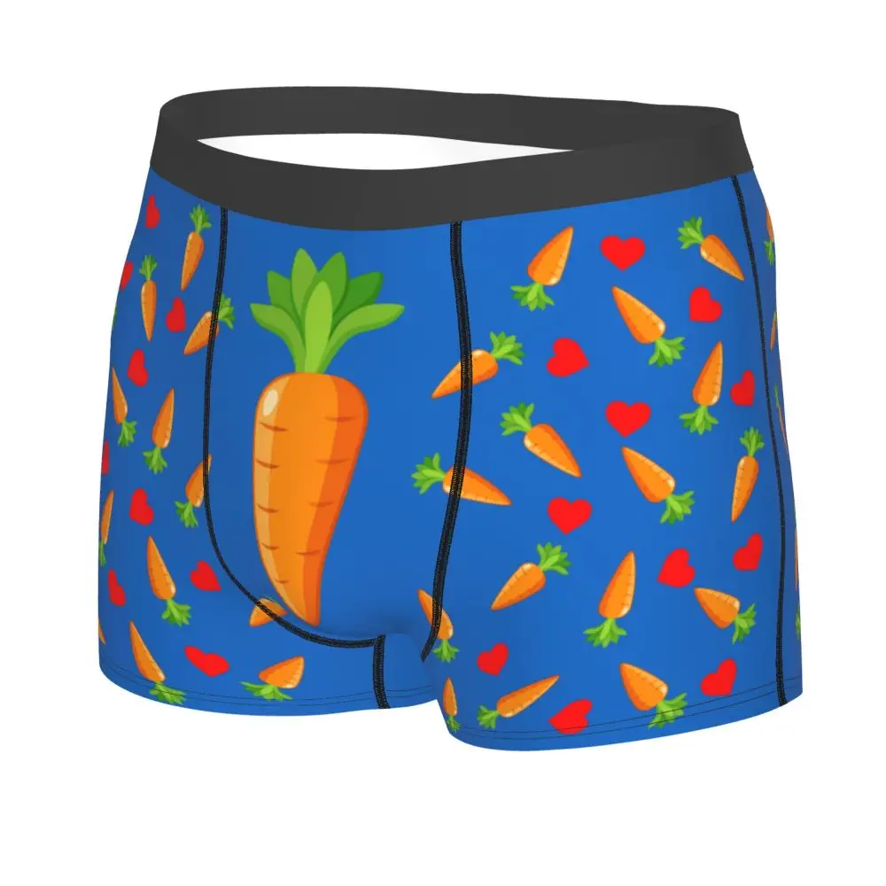 Custom Carrot With Hearts Underwear Men Printed Personalized Custom Boxer Briefs Shorts Panties Breathable Underpants