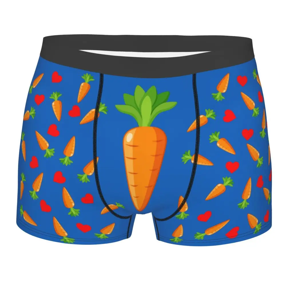 Custom Carrot With Hearts Underwear Men Printed Personalized Custom Boxer Briefs Shorts Panties Breathable Underpants