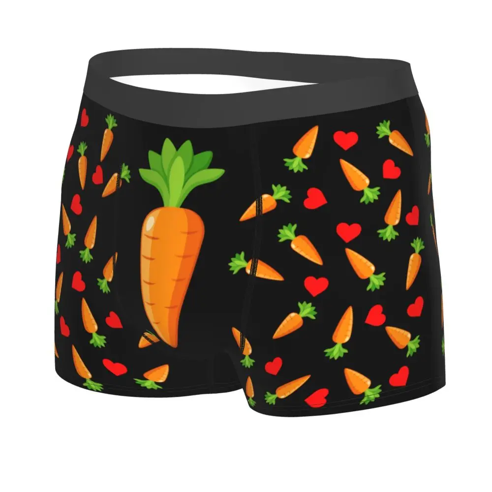 Custom Carrot With Hearts Underwear Men Printed Personalized Custom Boxer Briefs Shorts Panties Breathable Underpants