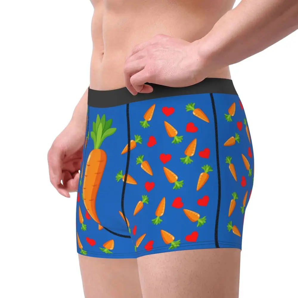 Custom Carrot With Hearts Underwear Men Printed Personalized Custom Boxer Briefs Shorts Panties Breathable Underpants