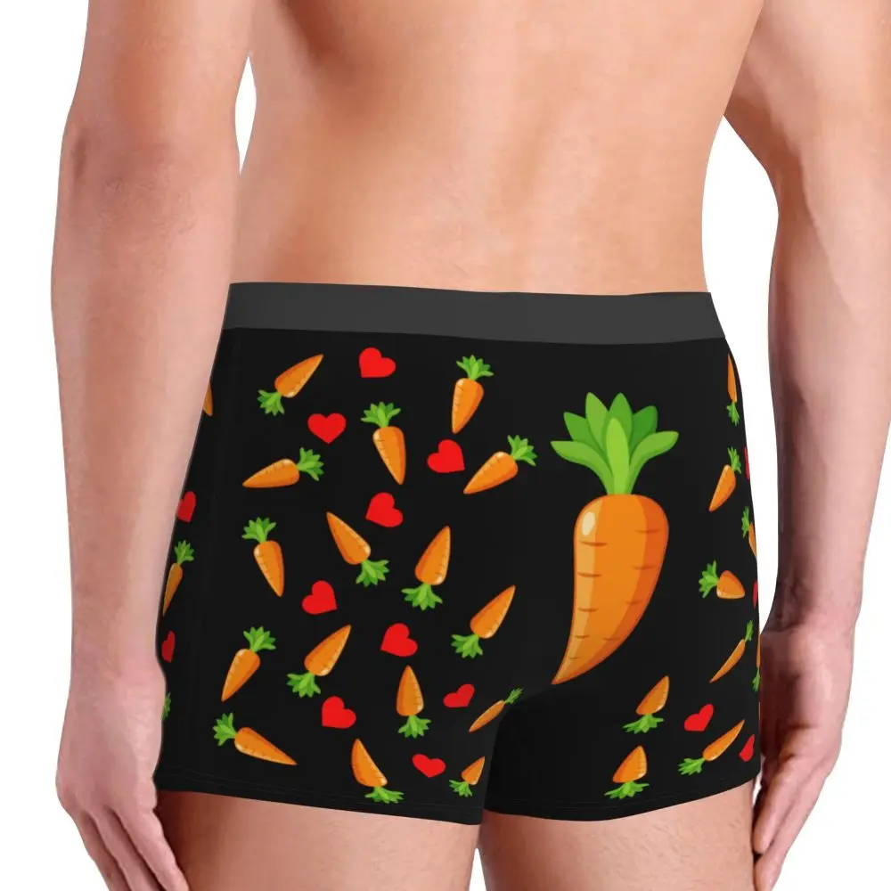 Custom Carrot With Hearts Underwear Men Printed Personalized Custom Boxer Briefs Shorts Panties Breathable Underpants