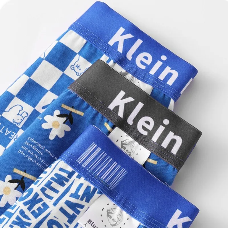 Cotton Underwear Blue Men's U Pouch Boxers Shorts Fashion Swimming Trunks Breathable Swimsuit Teenage Panties Briefs Wholesale