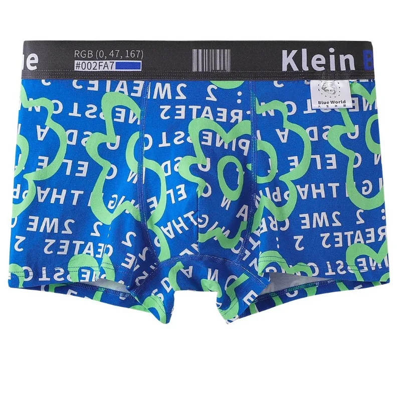 Cotton Underwear Blue Men's U Pouch Boxers Shorts Fashion Swimming Trunks Breathable Swimsuit Teenage Panties Briefs Wholesale