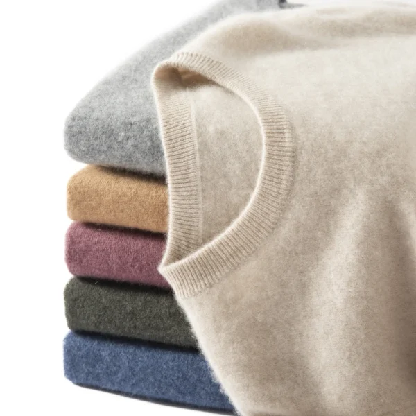 ZOCEPT High Quality Thermal Sweater Male Clothes Autumn Winter Plain Sweaters O-Neck Casual 100 Cashmere Knit Pullover for Men