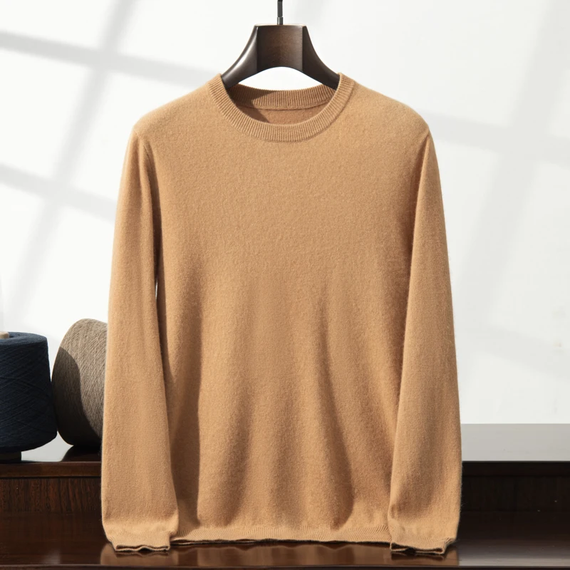 ZOCEPT High Quality Thermal Sweater Male Clothes Autumn Winter Plain Sweaters O-Neck Casual 100 Cashmere Knit Pullover for Men