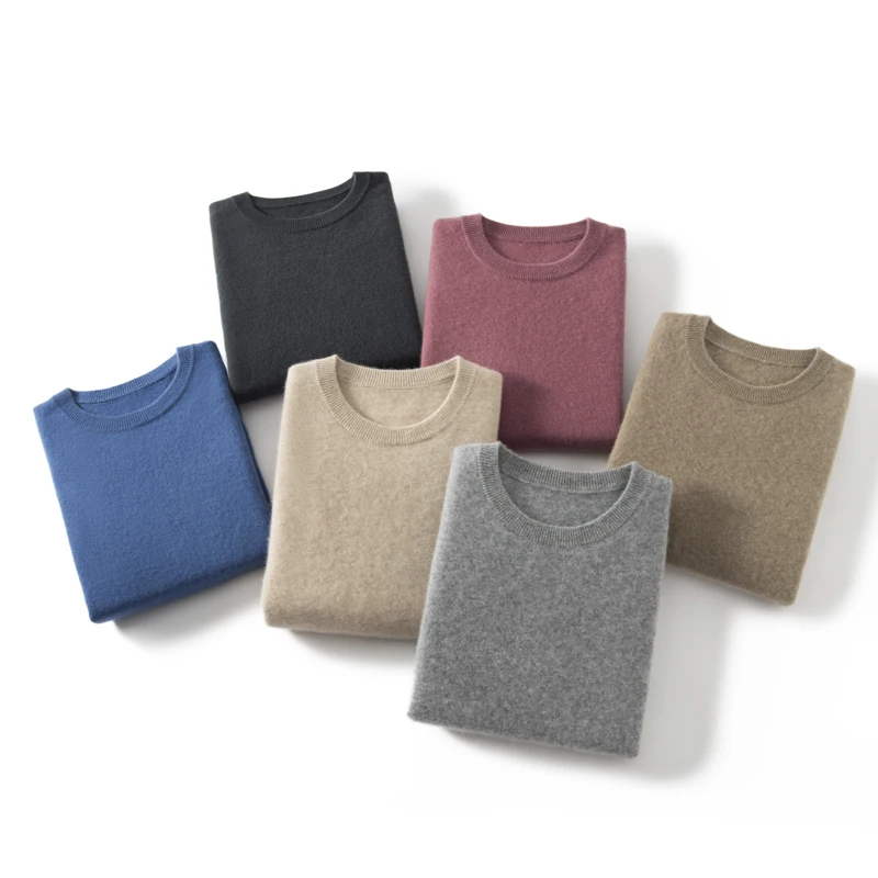 ZOCEPT High Quality Thermal Sweater Male Clothes Autumn Winter Plain Sweaters O-Neck Casual 100 Cashmere Knit Pullover for Men