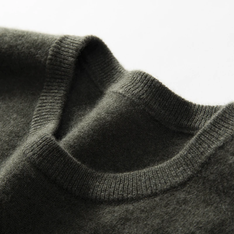 ZOCEPT High Quality Thermal Sweater Male Clothes Autumn Winter Plain Sweaters O-Neck Casual 100 Cashmere Knit Pullover for Men