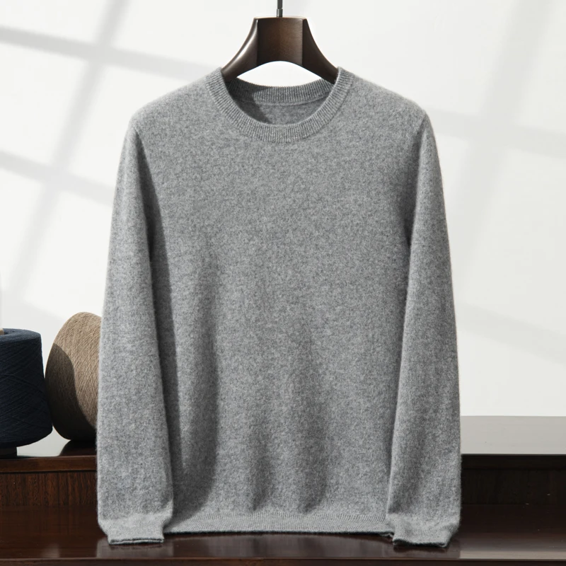 ZOCEPT High Quality Thermal Sweater Male Clothes Autumn Winter Plain Sweaters O-Neck Casual 100 Cashmere Knit Pullover for Men