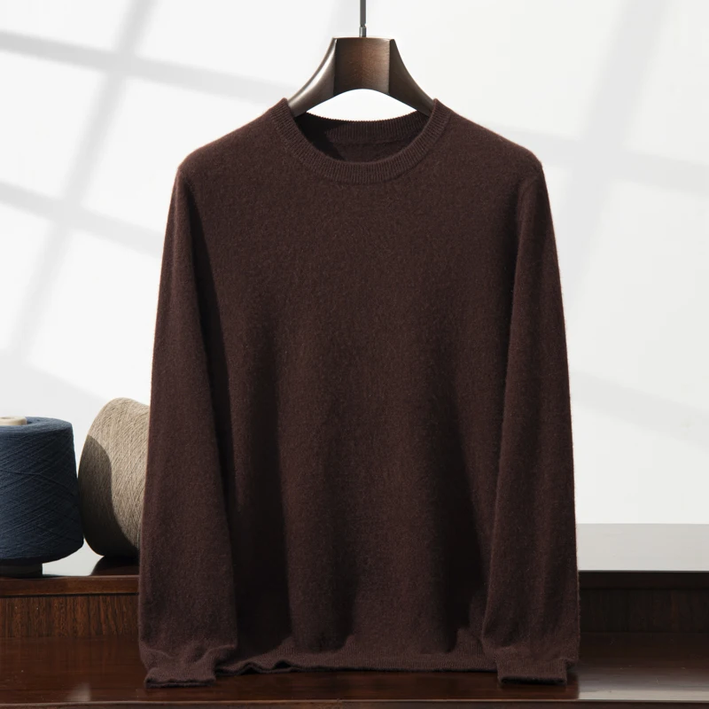 ZOCEPT High Quality Thermal Sweater Male Clothes Autumn Winter Plain Sweaters O-Neck Casual 100 Cashmere Knit Pullover for Men