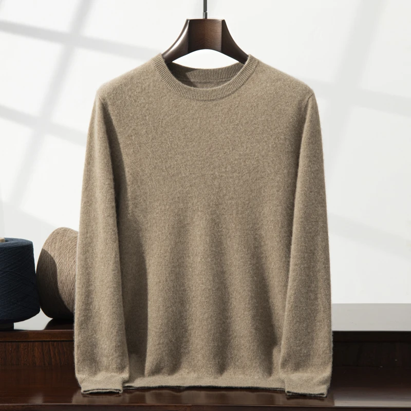 ZOCEPT High Quality Thermal Sweater Male Clothes Autumn Winter Plain Sweaters O-Neck Casual 100 Cashmere Knit Pullover for Men