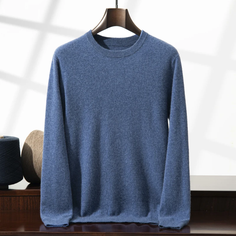 ZOCEPT High Quality Thermal Sweater Male Clothes Autumn Winter Plain Sweaters O-Neck Casual 100 Cashmere Knit Pullover for Men