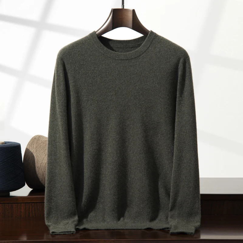 ZOCEPT High Quality Thermal Sweater Male Clothes Autumn Winter Plain Sweaters O-Neck Casual 100 Cashmere Knit Pullover for Men