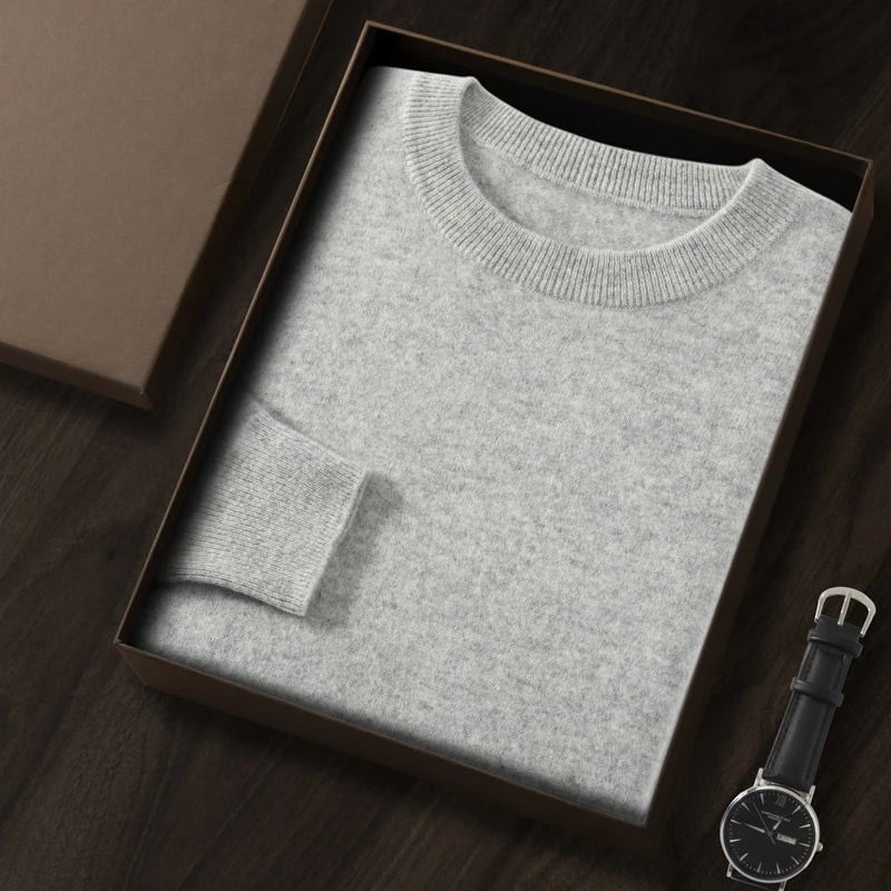 ZOCEPT High Quality Thermal Sweater Male Clothes Autumn Winter Plain Sweaters O-Neck Casual 100 Cashmere Knit Pullover for Men