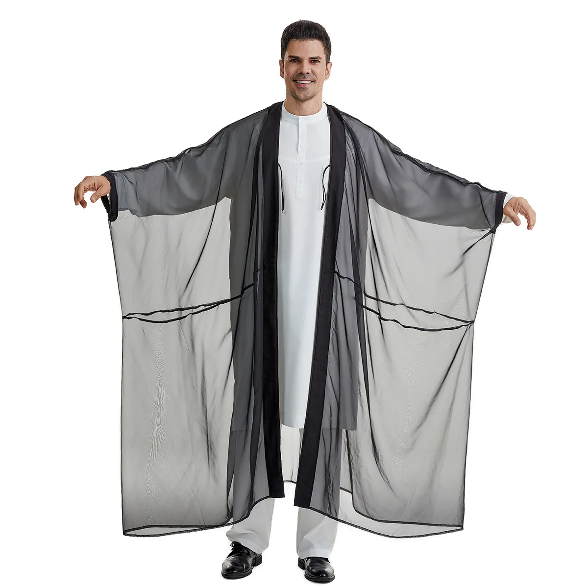 Ramadan Eid Abayas Prayer Kaftan Men Muslim Kimono Open Abaya Turkey Arabic Dishdasha Islam Djellaba Robe Morocco Jubba Thobe