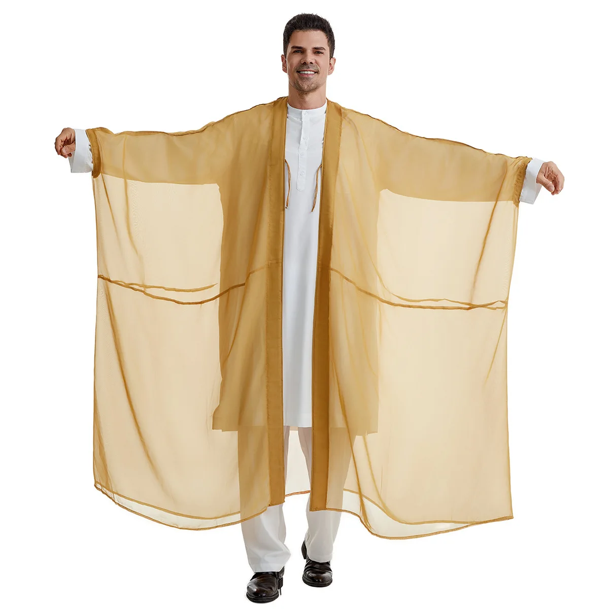 Ramadan Eid Abayas Prayer Kaftan Men Muslim Kimono Open Abaya Turkey Arabic Dishdasha Islam Djellaba Robe Morocco Jubba Thobe