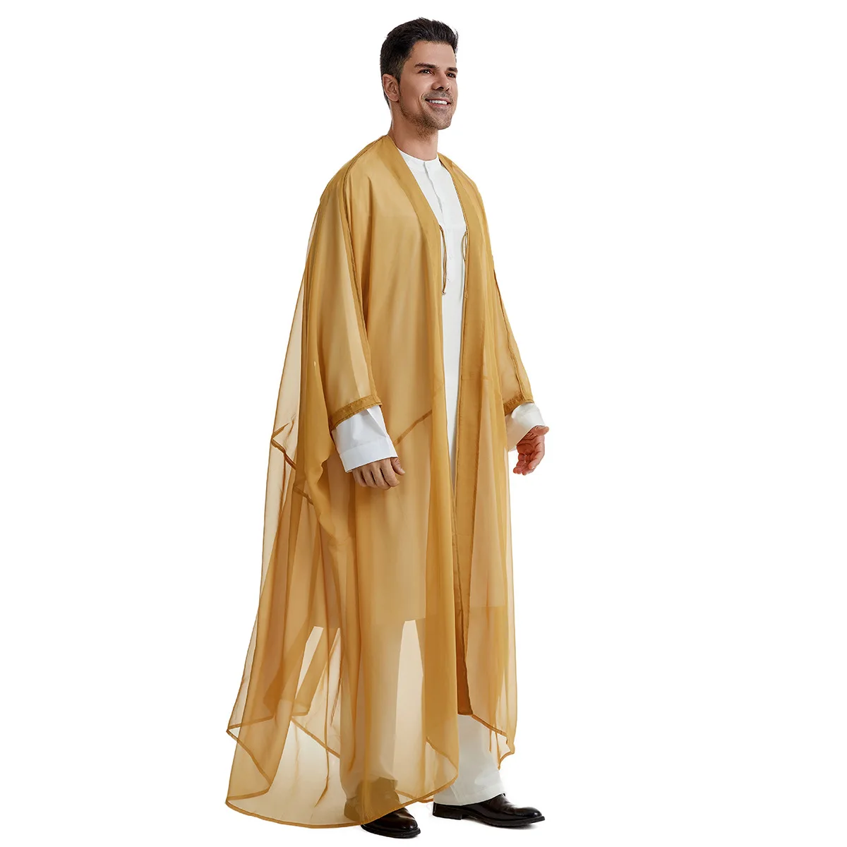 Ramadan Eid Abayas Prayer Kaftan Men Muslim Kimono Open Abaya Turkey Arabic Dishdasha Islam Djellaba Robe Morocco Jubba Thobe