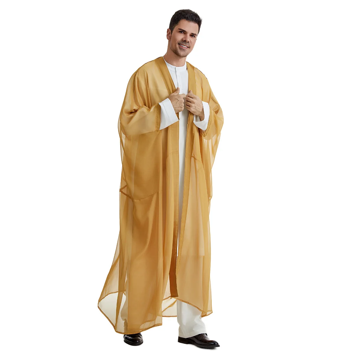 Ramadan Eid Abayas Prayer Kaftan Men Muslim Kimono Open Abaya Turkey Arabic Dishdasha Islam Djellaba Robe Morocco Jubba Thobe