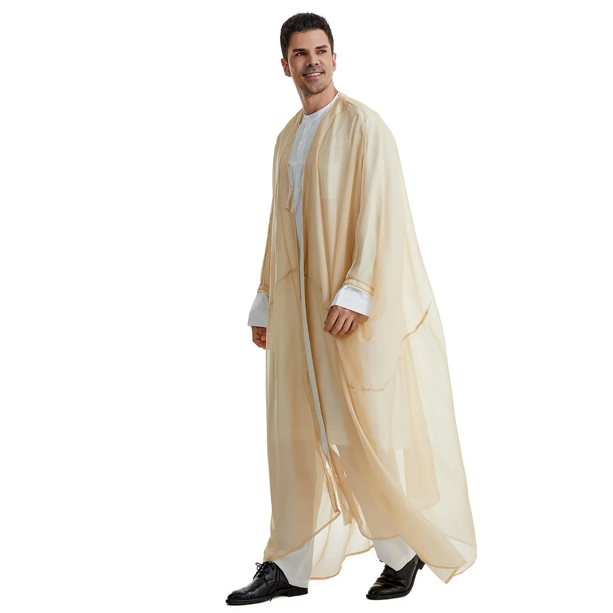 Ramadan Eid Abayas Prayer Kaftan Men Muslim Kimono Open Abaya Turkey Arabic Dishdasha Islam Djellaba Robe Morocco Jubba Thobe