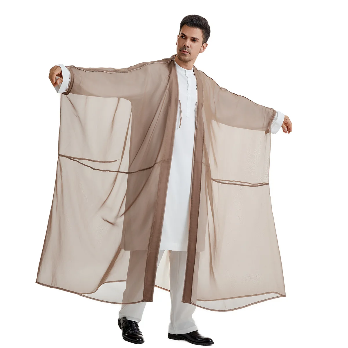 Ramadan Eid Abayas Prayer Kaftan Men Muslim Kimono Open Abaya Turkey Arabic Dishdasha Islam Djellaba Robe Morocco Jubba Thobe