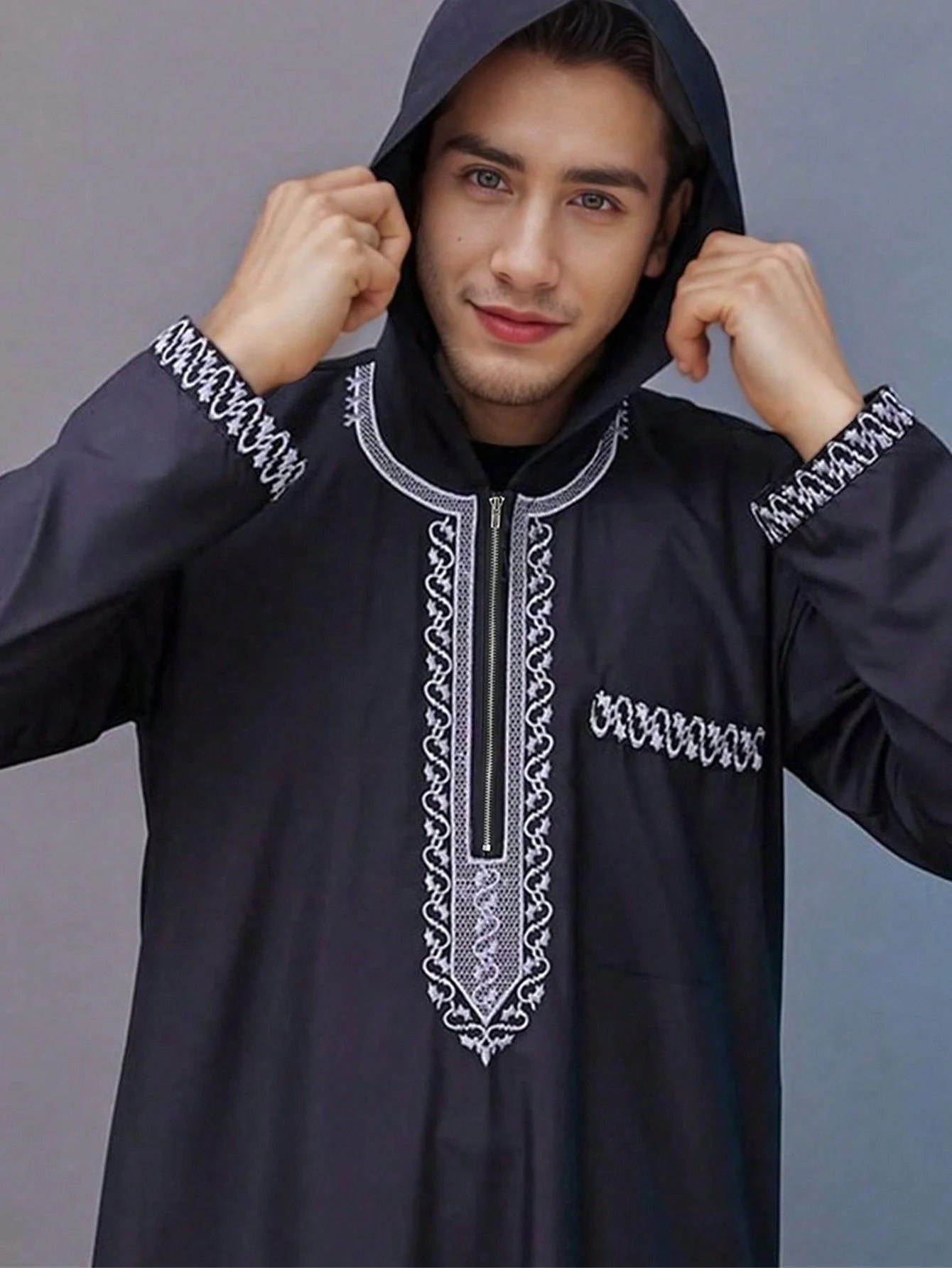 Islam Kaftan Muslim Men Clothing Moroccan Caftan Hand Embroidered Loose and Breathable Djellaba Abaya Thobe for Male Summer 2025