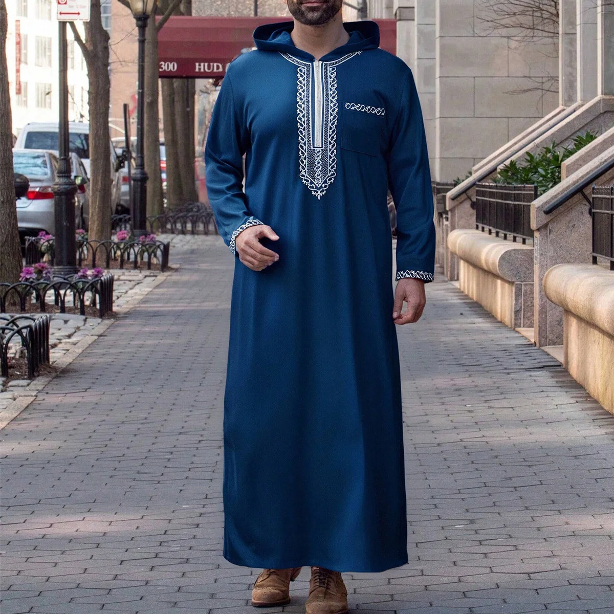 Islam Kaftan Muslim Men Clothing Moroccan Caftan Hand Embroidered Loose and Breathable Djellaba Abaya Thobe for Male Summer 2025