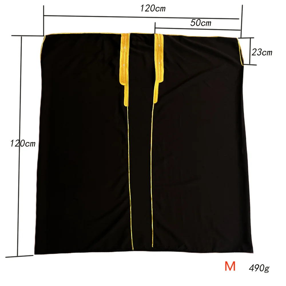 Middle East Men's Open Abayas Muslim Dress Kimono Dishdasha Islam Clothing Dubai Saudi Kaftan Embroidered Robe Prayer Gown Thobe