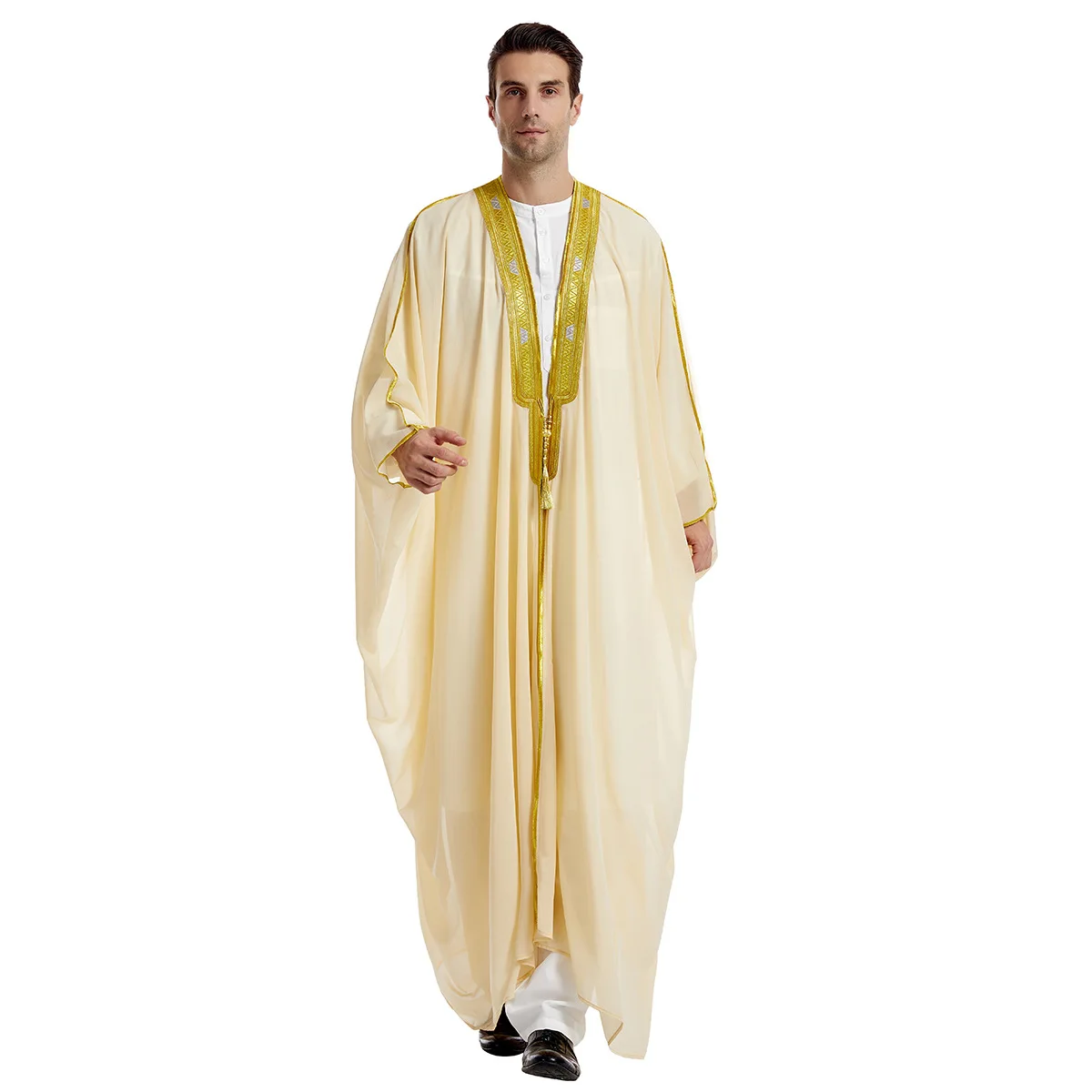 Eid Muslim Men Jubba Thobe Mens Cardigan Abaya Long Dress Islamic Ramadan Kimono Long Robe Saudi Arabic Musulman Caftan Dubai