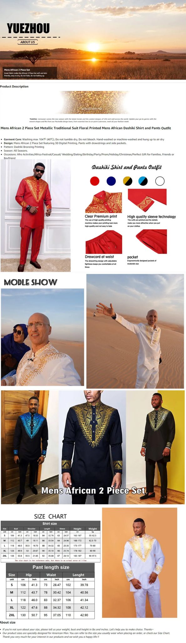 Traditional Culture Mens Suit Suit Muslim Suit Personalized 3D Printed Pattern Arabian Dress Loose Breathable Two Piece Suit