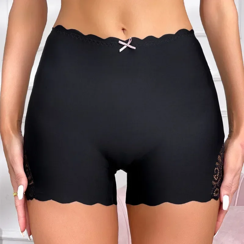 Sexy Lace Edge Safety Short Pants Soft Seamless Under Skirt Shorts Modal Ice Silk Breathable Short Tights Women Underwear