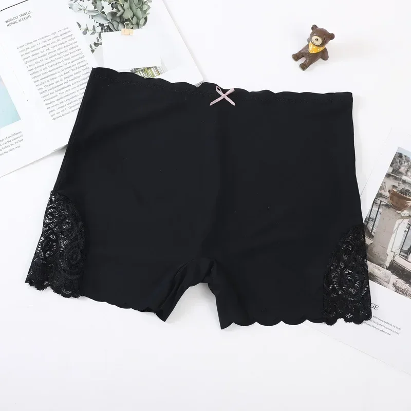 Sexy Lace Edge Safety Short Pants Soft Seamless Under Skirt Shorts Modal Ice Silk Breathable Short Tights Women Underwear