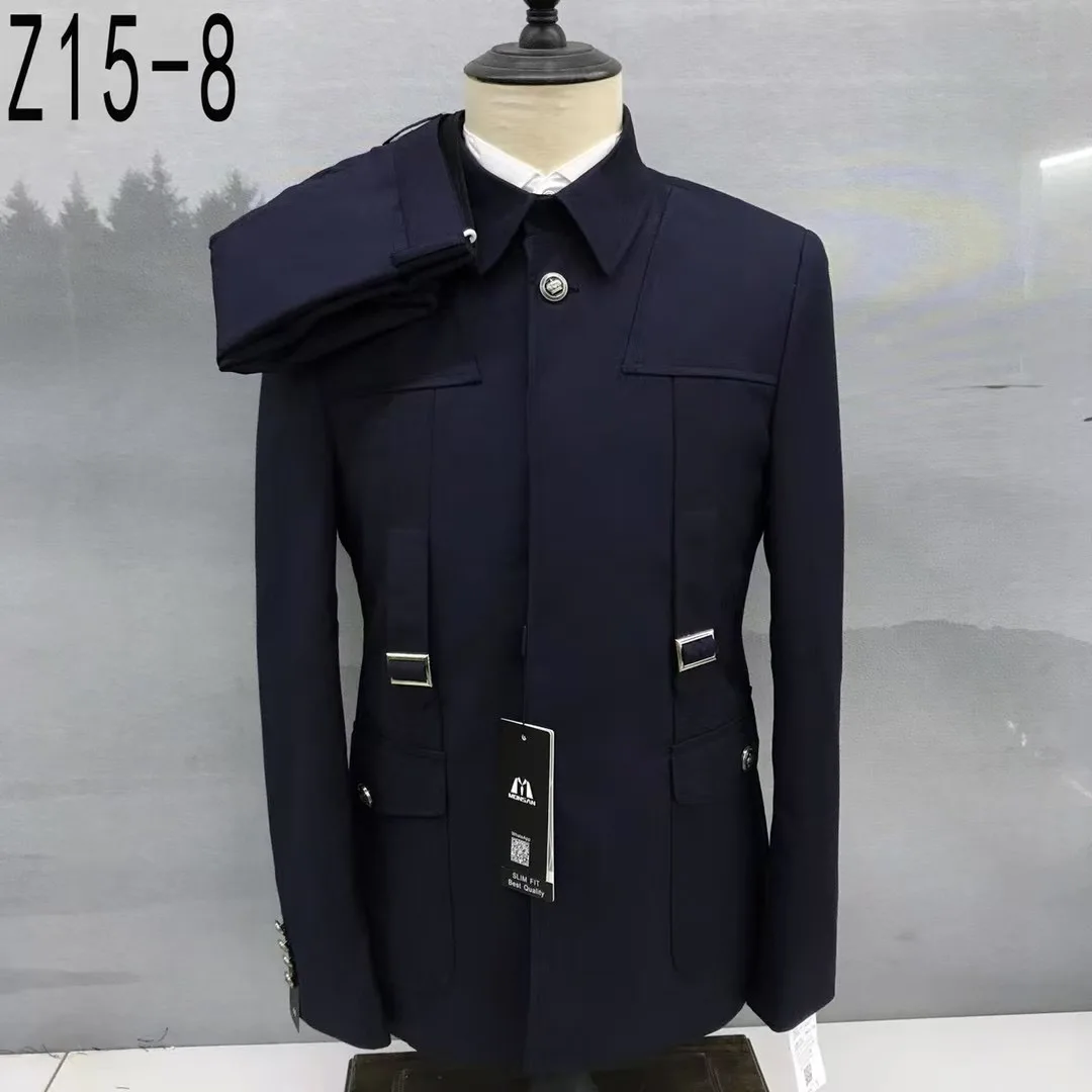 Fashion Men Slim Fit Suit Sets Wedding Banquet Groomsman Elegant Blazer Pants Two Pieces Evening Dinner Male Formal Tuxedos