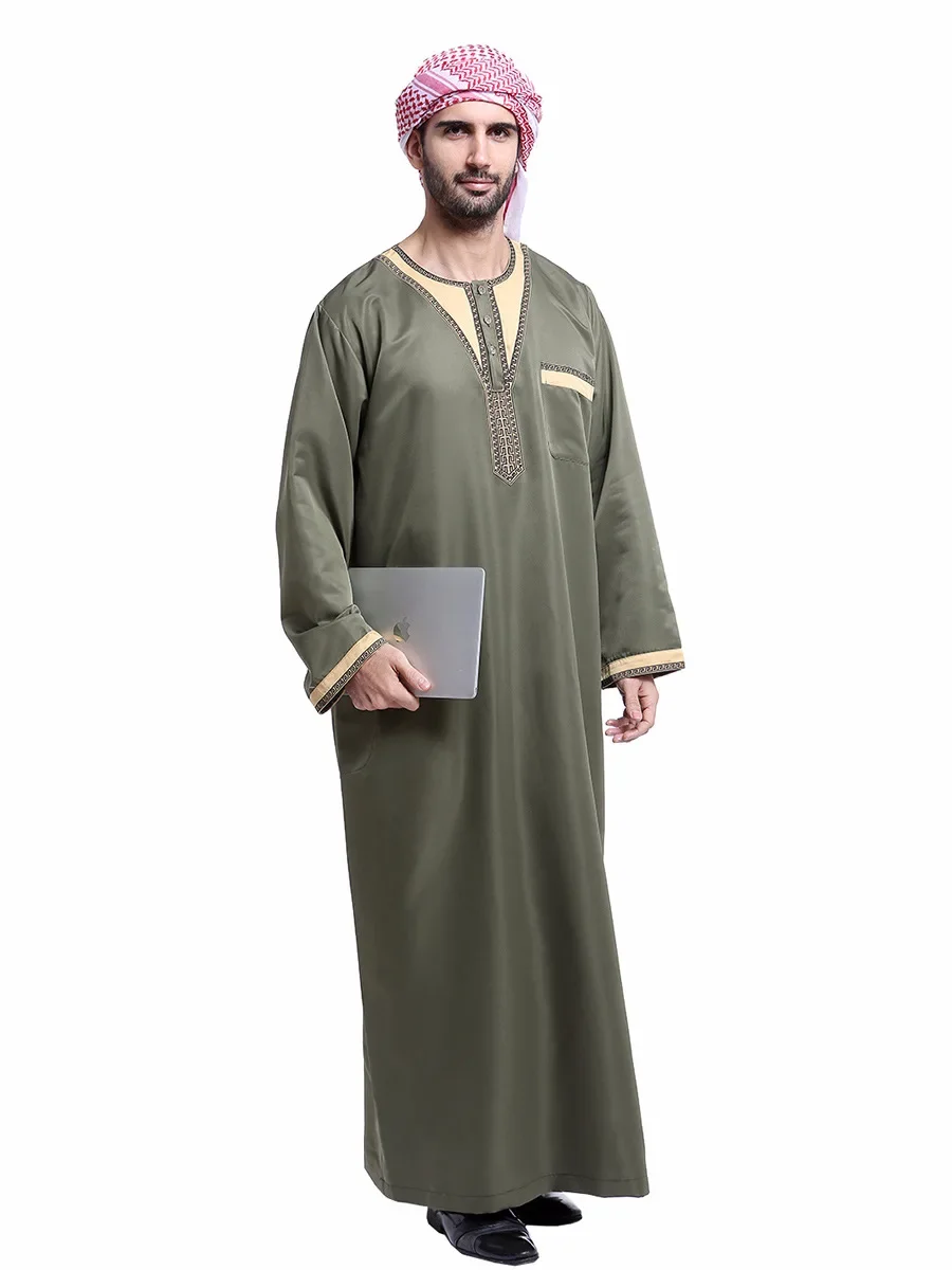Abaya Men's Muslim Robes Clothing, Saudi Arabia, Dubai Leisure Outdoor Single-wear Muslim Robes, Turkey, Morocco Muslim S-3XL