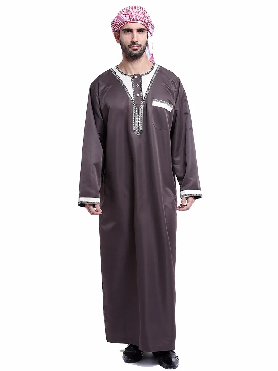 Abaya Men's Muslim Robes Clothing, Saudi Arabia, Dubai Leisure Outdoor Single-wear Muslim Robes, Turkey, Morocco Muslim S-3XL