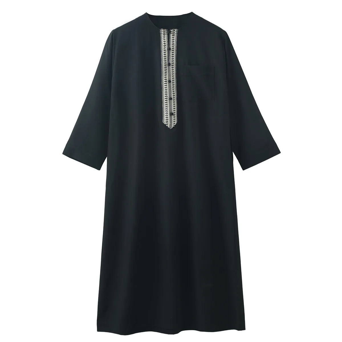 2025 Muslim Kids Boys Jubba Thobe Solid Button Abaya Arabic Islamic Middle Eastern Teen Long Sleeve Robe Ramadan Daffah Clothing