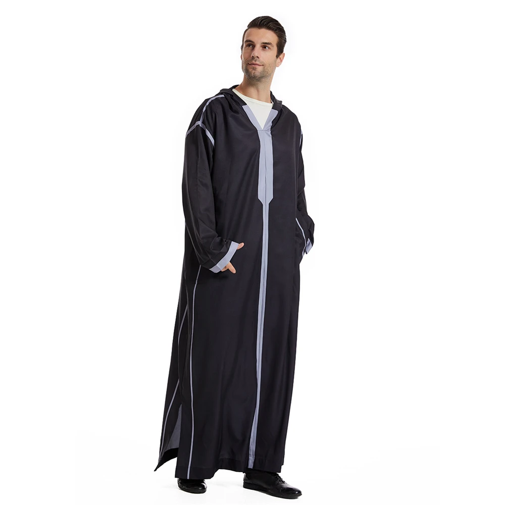 Dubai Saudi Abaya Men Muslim Jubba Thobe Dress Eid Hooded Turkey Arab Robe Kaftan Islamic Clothing Caftan Middle Eastern Abayas