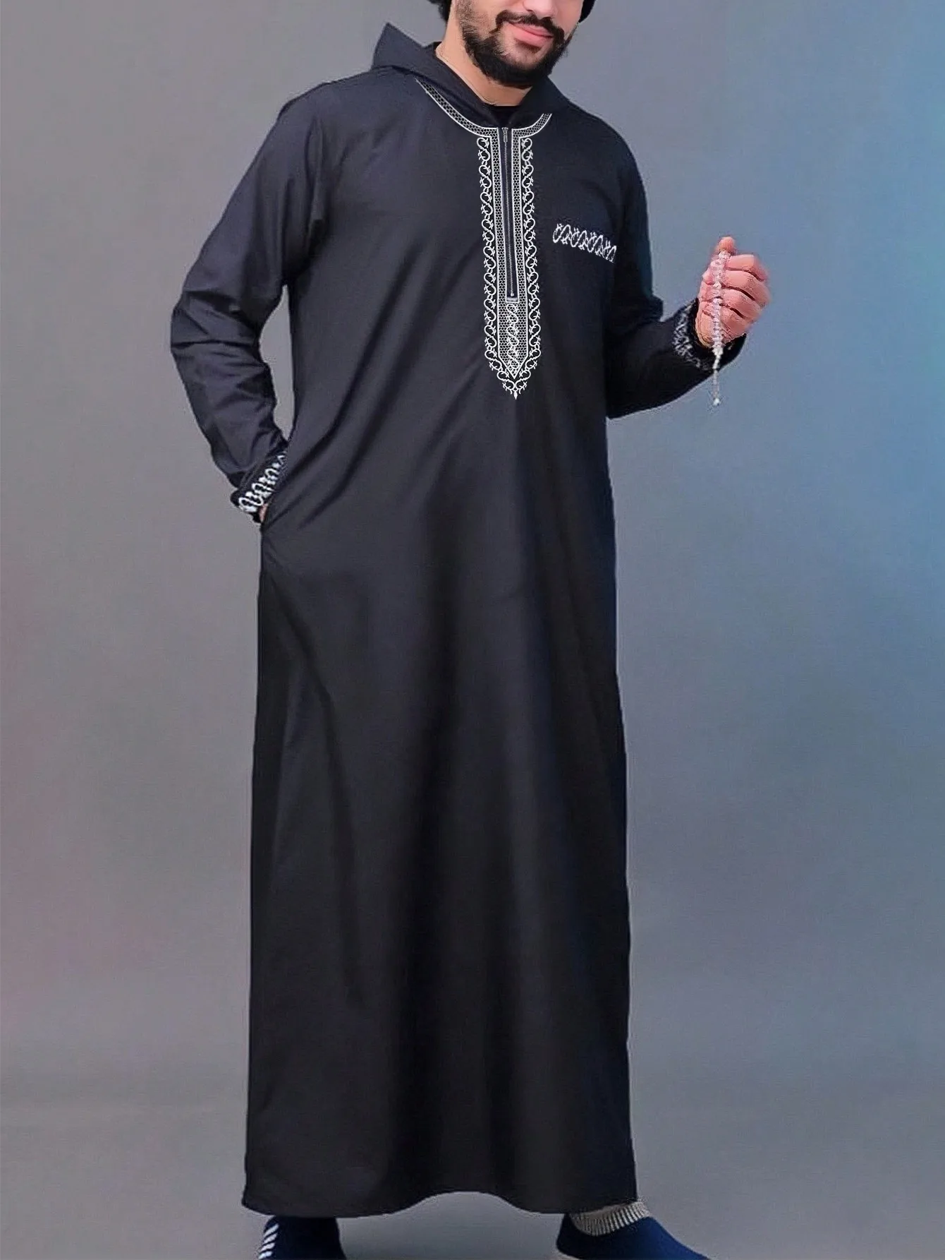 Muslim Robes Islamic Men Clothes Arabic Embroidered Dress Jubba Thobe Indian Men's Wedding Gentleman Thobe Kaftan Ropa Costumes