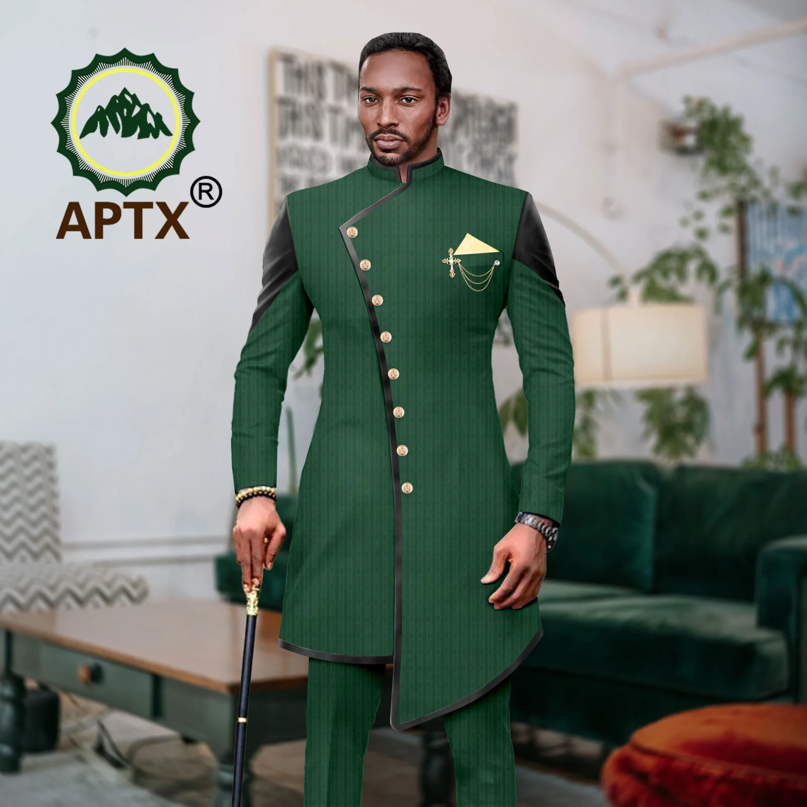 African Suit for Men Traditional Wedding Bazin Riche Attire Custom Business Attire Fashion Jacket Coat Pants Set Party  2416080