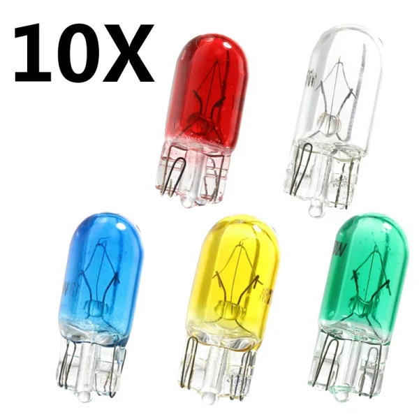 T10 Halogen W5w 194 158 Wedges 12v 5w Xexon Lamp White Amber Instrument Light Reading Light Clearance Lamp