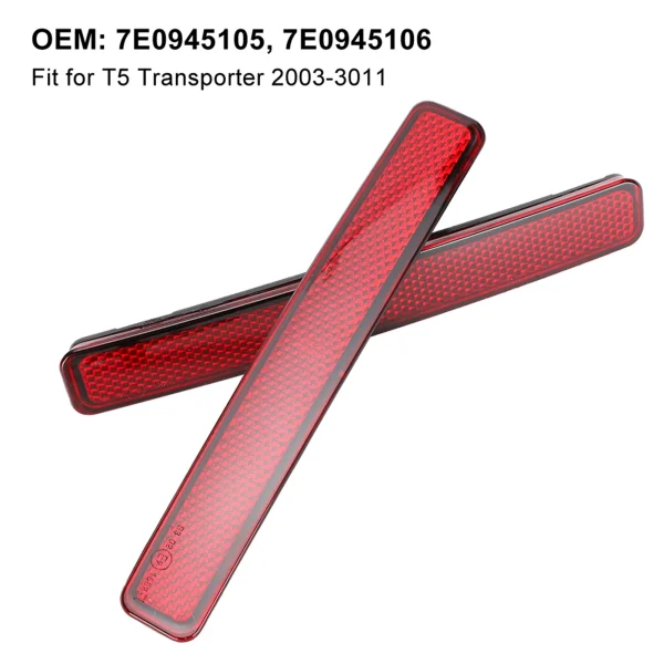 7E0945105 Pair of Rear Bumper Reflector Assembly Light Fit for T5  2003-3011 Bumper Light Reflector Lamp